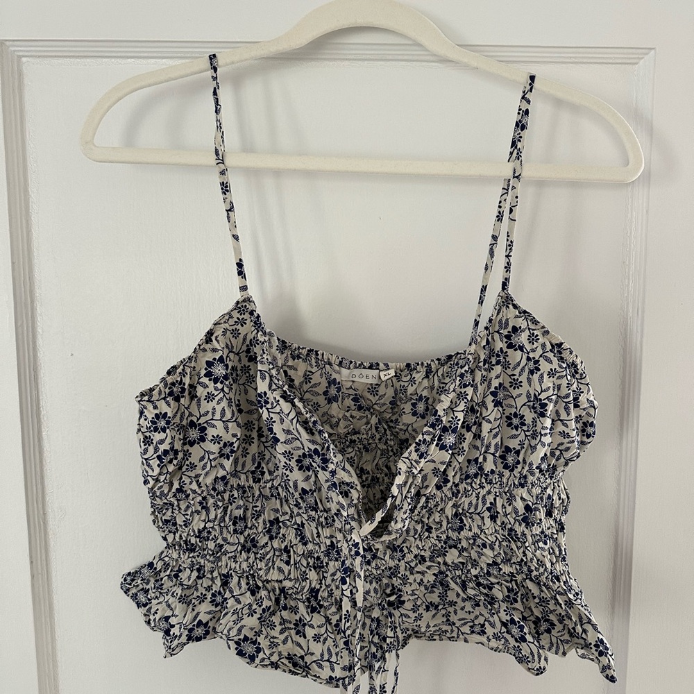 Doen Floral Print Smocked Women's Top